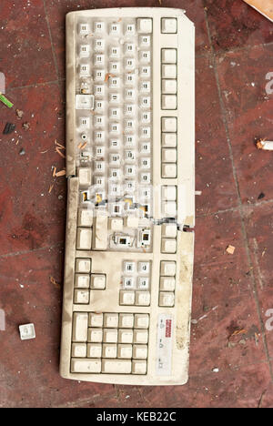 Old broken PC computer keyboards Stock Photo