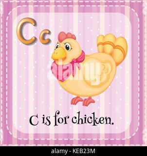 Flashcard letter C is for chicken Stock Vector