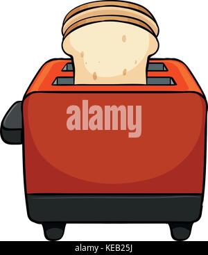 Close up toaster with bread toasted Stock Vector