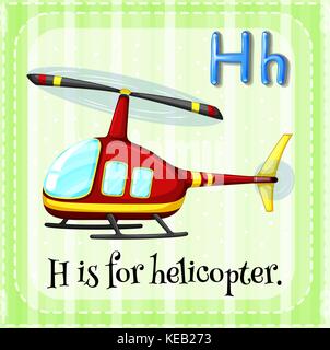 Flashcard alphabet H is for helicopter Stock Vector