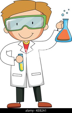 Scientist wearing lab gown illustration Stock Vector Art & Illustration ...