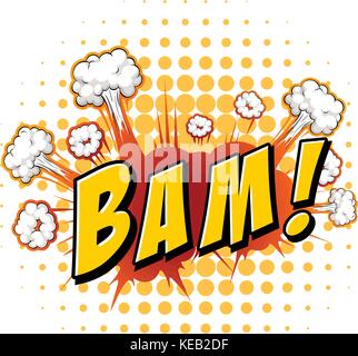 Word bam with explosion background Stock Vector