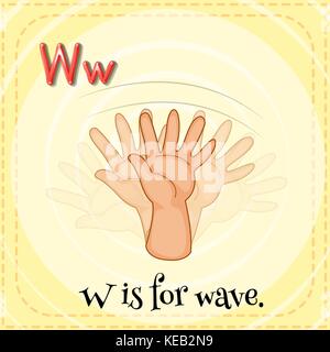 Letter W is for wave Stock Vector