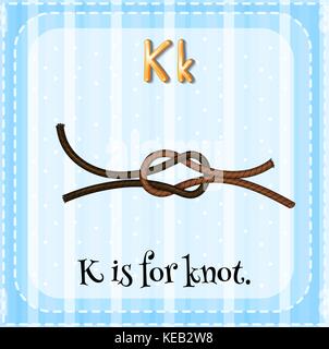 Flashcard letter K is for knot Stock Vector