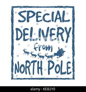 Special delivery from North Pole grunge rubber stamp on white background, vector illustration Stock Vector