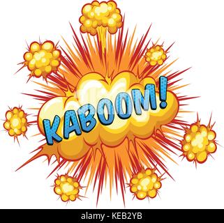 Word kaboom with explosion background Stock Vector