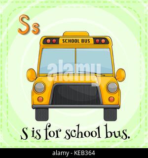 Flashcard Letter B Is For Bus Illustration Stock Vector Image & Art - Alamy