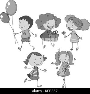 happy black boy celebrating in the camp vector illustration design ...