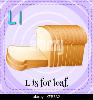 Flashcard letter L is for loaf Stock Vector