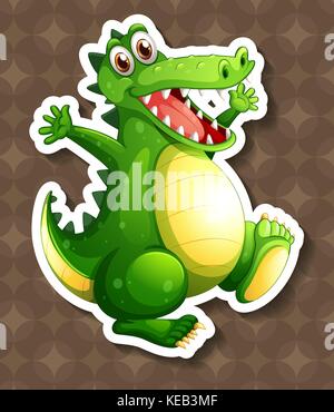 Green dragon with sharp teeth Stock Vector