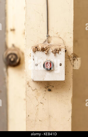 Old enectric switch in abandoned home Stock Photo