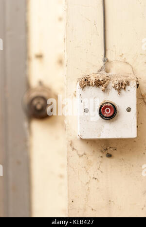 Old enectric switch in abandoned home Stock Photo