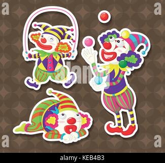 Three jesters doing different things Stock Vector