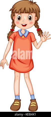 a girl standing clipart