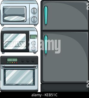 Set of electric equipments in the kitchen Stock Vector