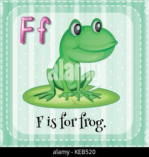 Flashcard letter F is for frog Stock Vector