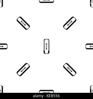 Sewn rectangular button pattern seamless black Stock Vector