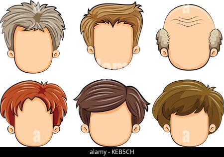 Illustration of different faces of men Stock Vector