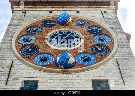 The Jubilee clock on the Zimmer Tower, Lier, Belgium Stock Photo