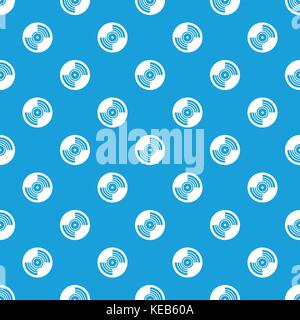 Gramophone vinyl LP record pattern seamless blue Stock Vector