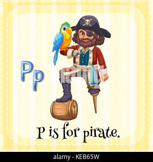 Flashcard letter P is for parrot illustration Stock Vector Image & Art ...