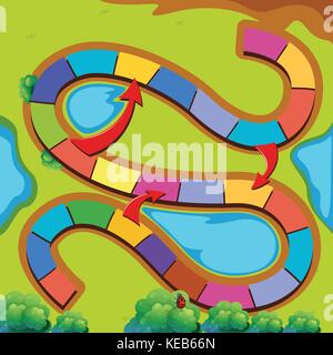Game template with nature background Stock Vector