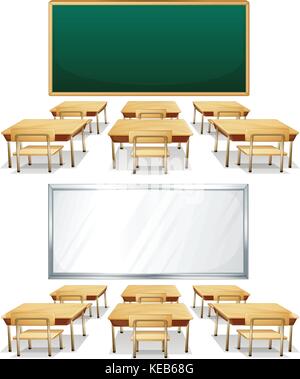 empty classroom with stationary on the desks Stock Vector Image & Art ...