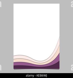 Page template from curved stripes - vector flyer design with 3d shadow effect Stock Vector