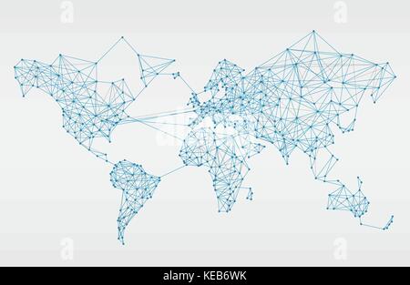 Abstract Telecommunication World Map Stock Vector