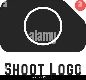 shoot logo with simple camera sign Stock Vector