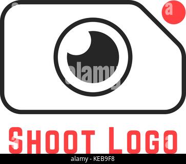 thin line simple shoot logo Stock Vector