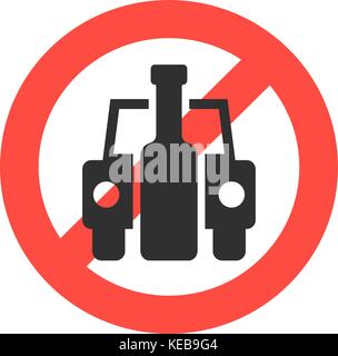 prohibition sign no drink driving Stock Vector