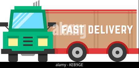 fast delivery through big truck Stock Vector