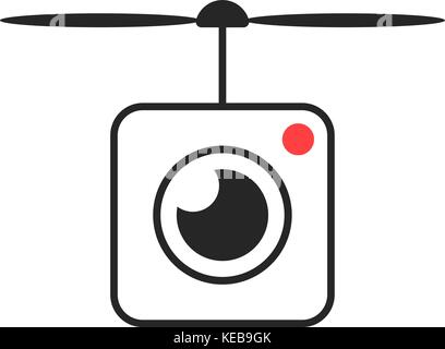 drone icon with camera lens Stock Vector