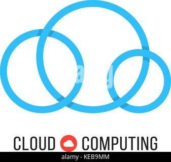 cloud computing with blue cloud from circles Stock Vector