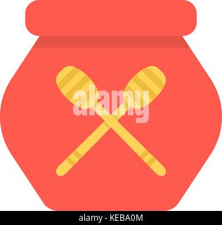red honey pot simple icon Stock Vector