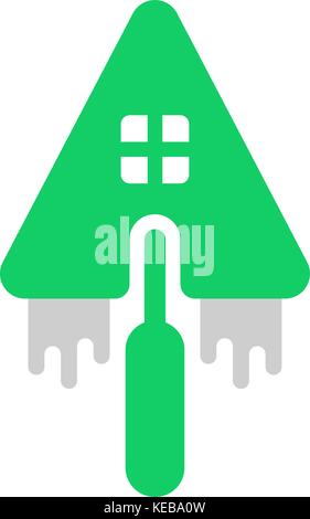 building house logo with trowel Stock Vector