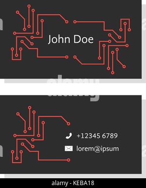 black business card with pcb elements Stock Vector