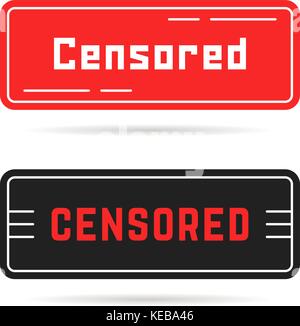 two censored banners with shadow Stock Vector