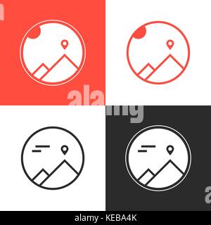 set of four mountaineering logos Stock Vector