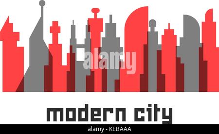modern city with colored skyscrapers Stock Vector