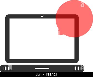 black laptop with speech bubble Stock Vector