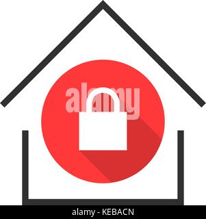 simple locked house icon Stock Vector