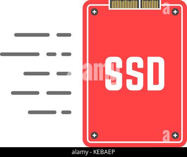 red ssd like fast data transmissio Stock Vector