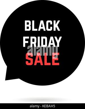 speech bubble with black friday sale and shadow Stock Vector