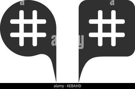 hashtag in black speech bubbles Stock Vector