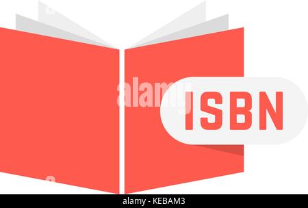isbn sign with red book Stock Vector
