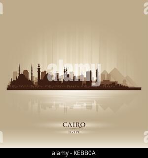Vector illustration of the skyline of Cairo, Egypt Stock Vector Image ...