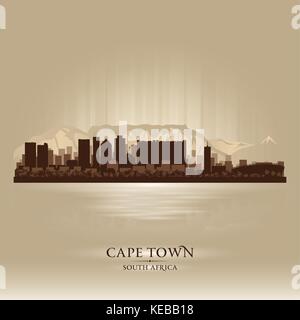Cape Town silhouette skyline. South Africa - Cape Town vector city ...