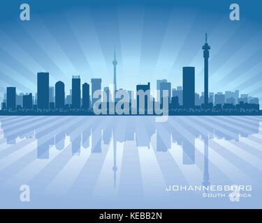 Johannesburg South Africa city skyline silhouette. Vector illustration Stock Vector